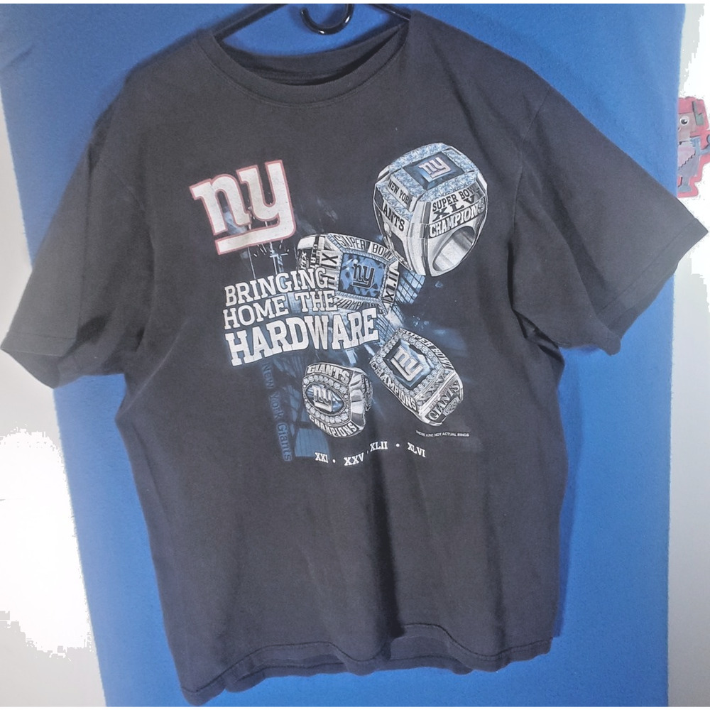NFL NY GIANTS Super Bowl XLVI (46) 2012 T-Shirt Men's Size Large